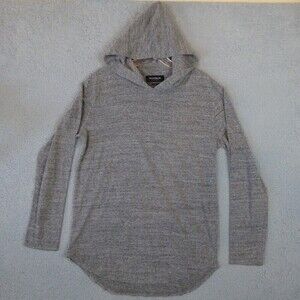 PacSun Hoodie Womens Medium Gray Drawstring Pullover Scallop Fit Lightweight